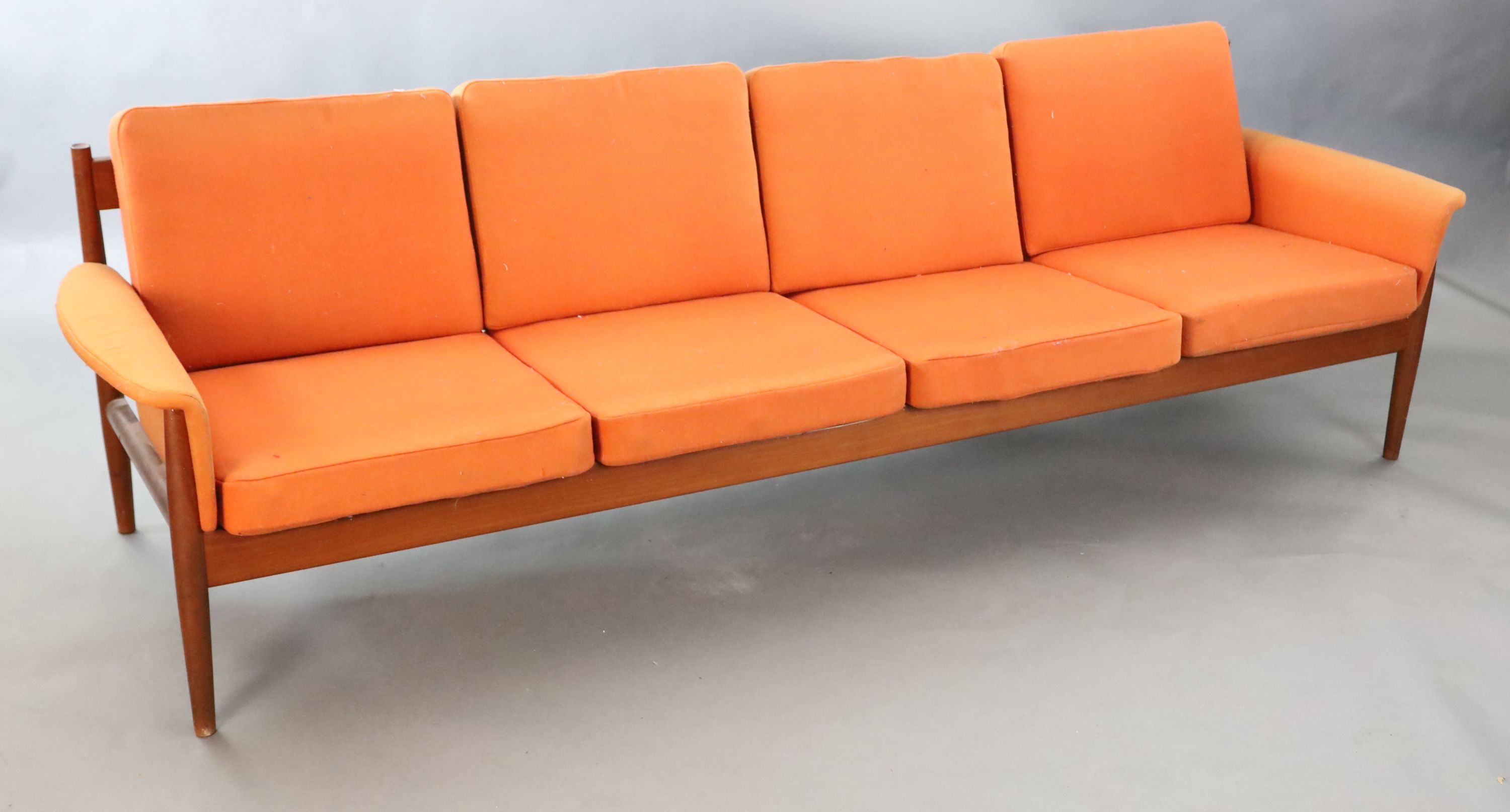 A Grete Jalk for France & Son four seater sofa, W.8ft 1in. D.2ft 5in. H.2ft 6in.